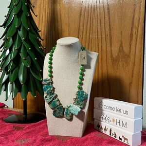 NWT Barse Genuine Stones Statement Necklace 
Genuine Magnesite & Jasper